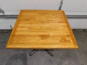 lot 10334 image: WOODEN TABLEMETAL BASE