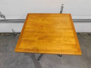 lot 10336 image: WOODEN TABLEMETAL BASE