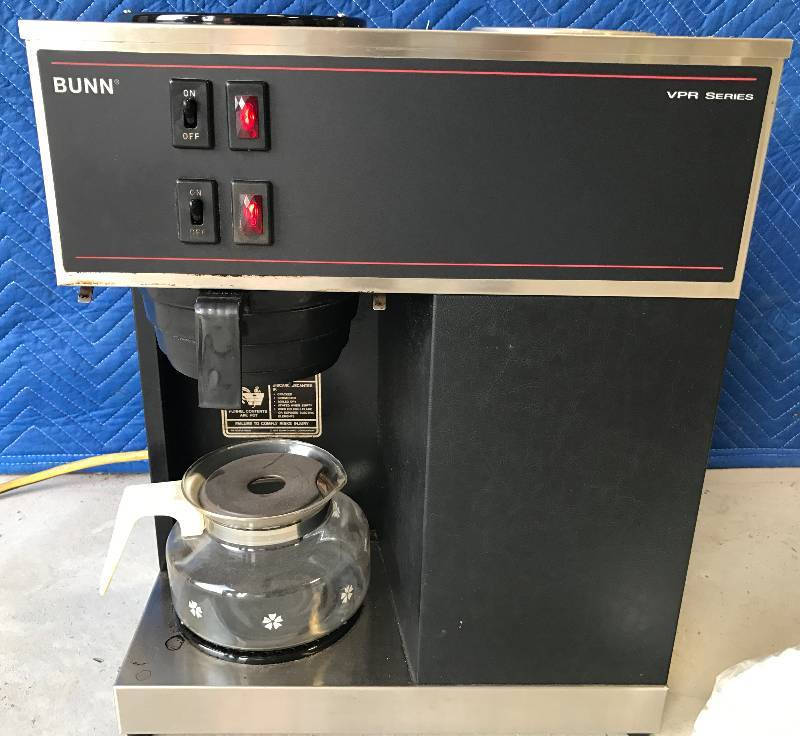 lot 3336 image: Pourover Commercial Bunn Coffee Brewer with Two Warmers Works Great