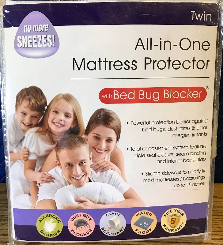 lot 3353 image: Original Bed Bug Blocker Zippered Mattress Protector Fits a Twin Size Mattress