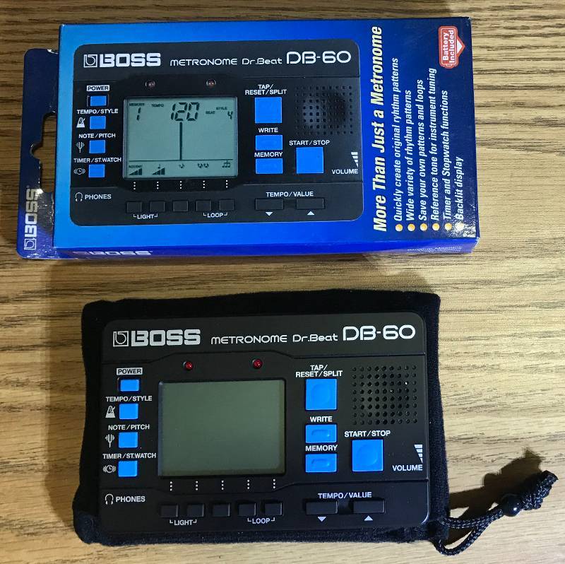 lot 3362 image: Boss DB-60 Dr. Beat Metronome with Loop play for calling up memory settings and playing the patterns repeatedly