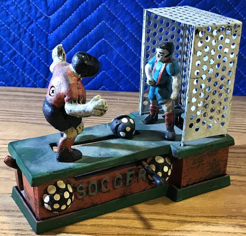 lot 3365 image: Old Mechanical Soccer Bank