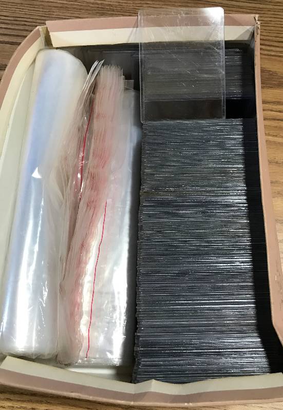 lot 3376 image: Sports Cards or Pokemon Cards Protector Cases and Zip Lock Bags.