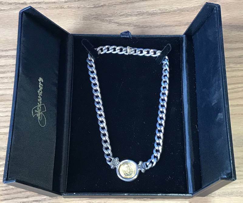 lot 3403 image: Heavy Designer ESTI FREDERICA 18k GOLD 925 STERLING SILVER Coin Necklace