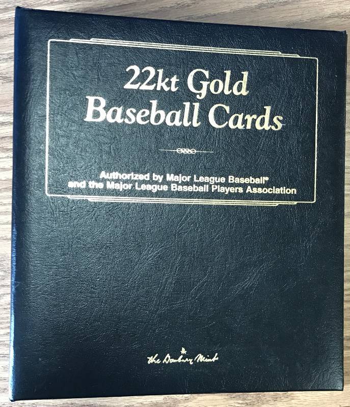 lot 3404 image: 22kt Gold Baseball Cards in Cary Case by Danbury Mint