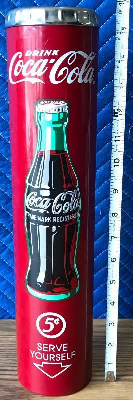 lot 3411 image: Coke Cup Dispenser - Attractive Coca-Cola trademarks and classic graphics for all the Coke Collectors