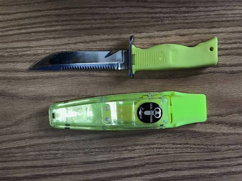 lot 3416 image: U.S. Divers Calypso Diving Knife With Case