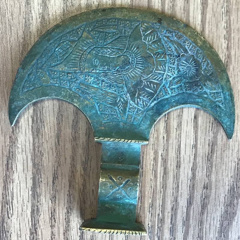 lot 3279 image: Nostalgic Medieval weapon Axe Head etched  engraved middle ages made of metal - AWESOME