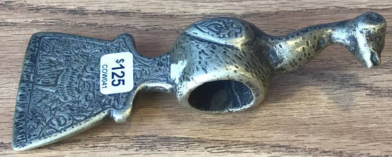 lot 3281 image: Nostalgic Medieval battle axe head - mythical creature