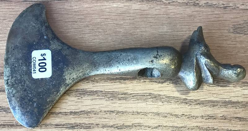lot 3282 image: Nostalgic Medieval battle axe head - custom crest shape