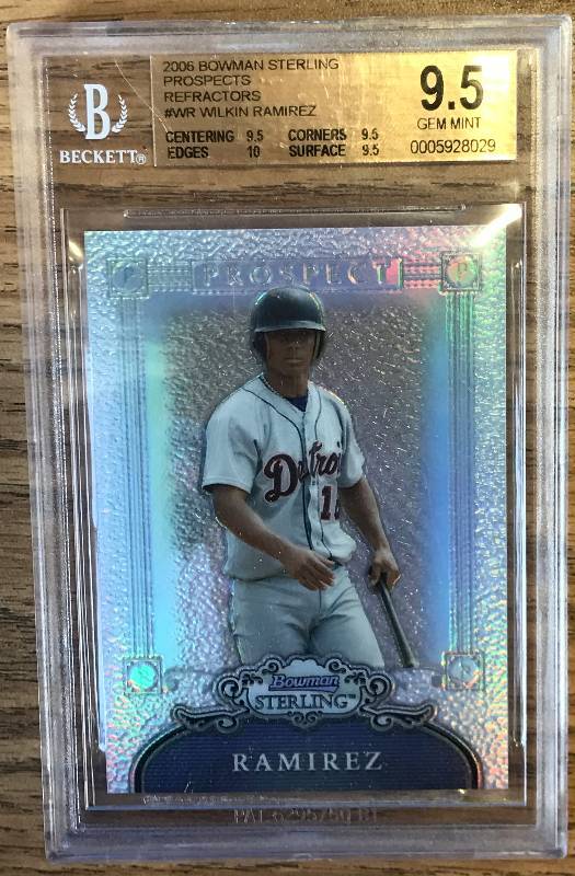 lot 3294 image: BECKETT GRADED 9.5 2006 Wilkin Ramirez Bowman Sterling Prospects REFRACTORS
