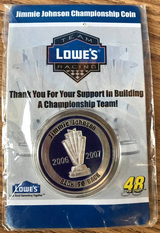 lot 3321 image: 2006-2007 Jimmie Johnson Championship Coin Back to Back Championships 48
