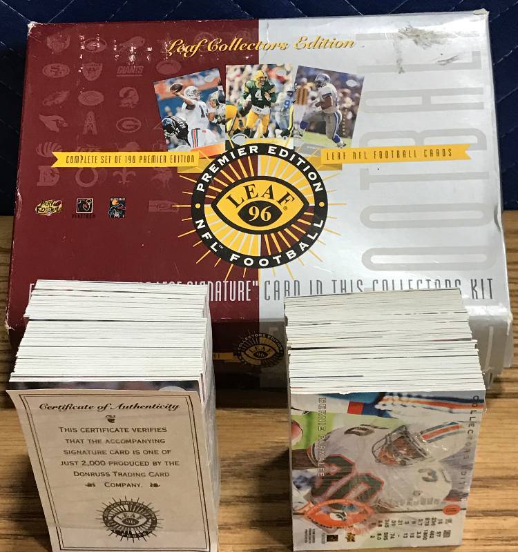 lot 3436 image: 1996 Leaf Football Collectors Edition Factory Set - 190 Premier Edition Leaf NFL Football Cards