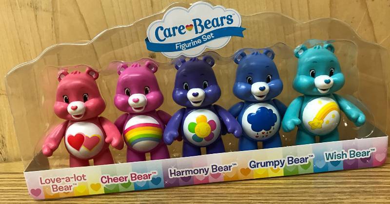 lot 3045 image: Care Bears Figurine Set - Love-a-lot Bear, Cheer Bear, Harmony Bear, Grumpy Bear & Wish Bear
