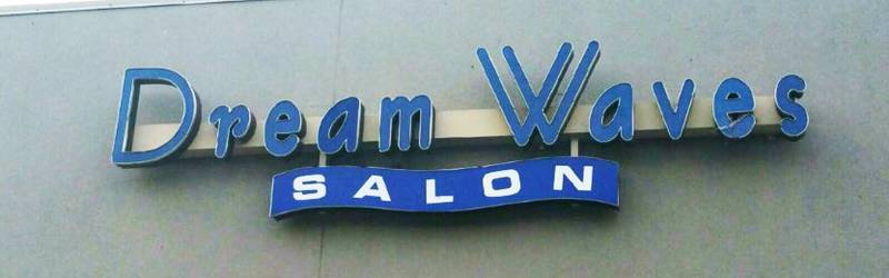 lot 3017 image: Huge 16 Lighted Outdoor Sign - Dream Waves Salon - (Letters Can Be Separated)