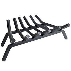 lot 75186 image: Fireplace Log Grate 27 inch - 6 Bar Fire Grates - Heavy Duty 34 Wide Solid Steel - For Indoor Chimney Hearth Outdoor Fire Place Kindling Tool Pit Wrought Iron Wood Stove Firewood Burning R