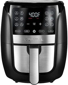 lot 75227 image: Gourmia Air Fryer Oven Digital Display 6 Quart Large AirFryer Cooker 12 Touch Cooking Presets, XL Air Fryer Basket 1500w Power Multifunction Stainless Steel FRY FORCE 360° (6 QT)