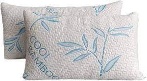 lot 75219 image: Cool Bamboo Large Memory Foam Pillows - Set of 2