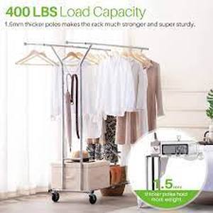 lot 75231 image: Hokeeper Duble Rail Clothing Garment Rack