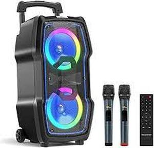 lot 75241 image: VeGue Karaoke Machine Dual 8 In. Subwoofers