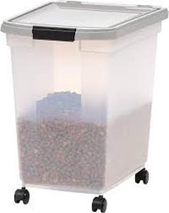 lot 75254 image: 65qt cleargray bin with wheels