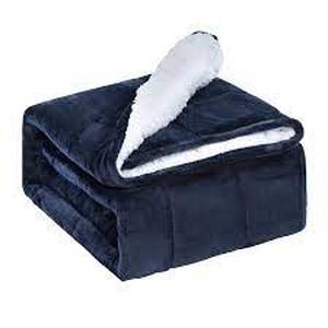 lot 75262 image: Sherpa weighted blanket bluewhite