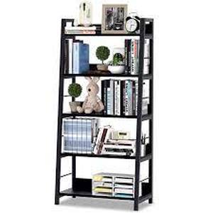 lot 75264 image: black wood and metal shelvesbookcase