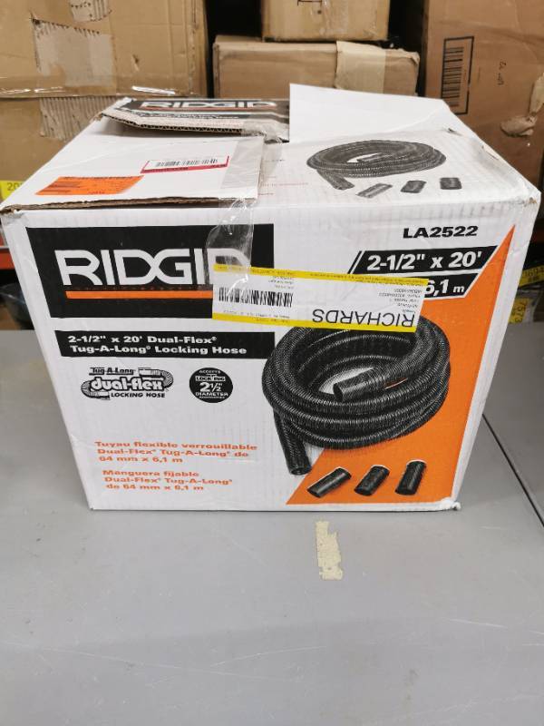 Ridgid 2-1/2 in. x 13 ft. Dual-Flex Tug-A-Long Locking Vacuum Hose for Wet/Dry Shop Vacuums
