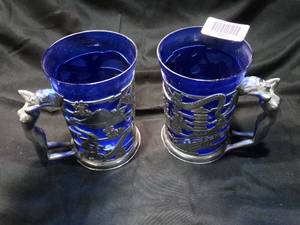 lot 27422 image: 2 Blue Asian Naked Lady Mugs