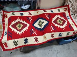 lot 27469 image: Native American handmade Rug  Great Condition