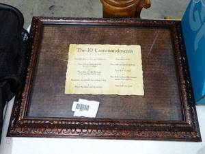 lot 27511 image: Framed 10 Commandments