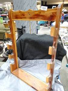 lot 27545 image: wooden gun rack