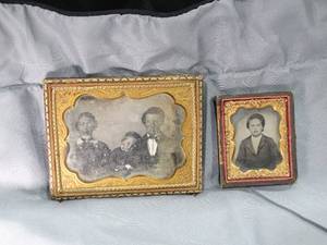 lot 27553 image: 2 Small Old Pictures  One Daguerreotype - One Ambrotype  Each in 12 Cases