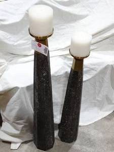 lot 27595 image: Interesting Tall Decorative Candle Holders