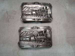 lot 27713 image: 2 Steam Engine Belt Buckles