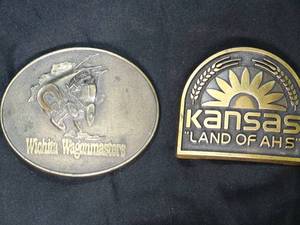 lot 27724 image: 1 of 100 Wichita Wagonmasters  Kansas Belt Buckles