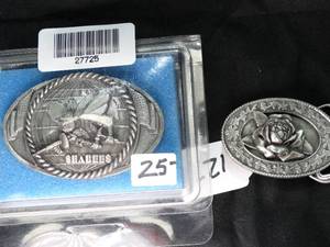 lot 27725 image: Seabees & Floral Belt Buckles