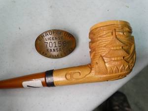 lot 27737 image: 1941 Kansas Chauffeur Pin and Pipe  Collectibles