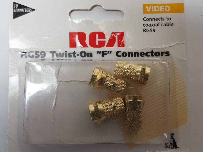 lot 7603 image: 4 individual RCA video cable connectors new in the original package