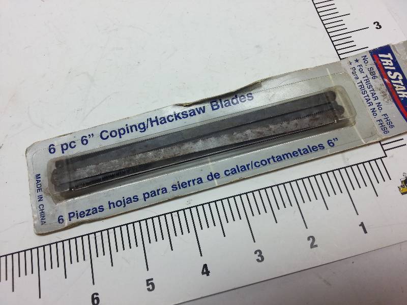 lot 8967 image: New set of 6 Coping Hacksaw blades Tri Star SB6 still in the package