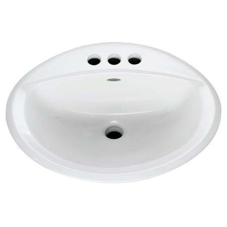 lot 7292 image: American Standard Aqualyn Drop In Sink With 4-In Faucet Holes In White