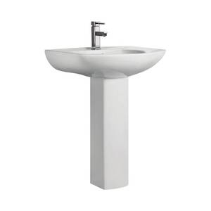 lot 1006 image: Swiss Madison Oval Pedestal Ceramic Bathroom Sink