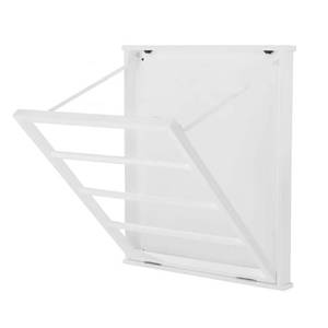 lot 1010 image: Stylewell White Wood Collapsible Laundry Wall Rack