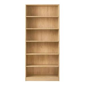 lot 1021 image: Stylewell Braxten Oak Brown Wood 6 -Shelf Basic Bookcase With Adjustable Shelves