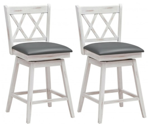 lot 1007 image: Swivel Counter Stool Set - White