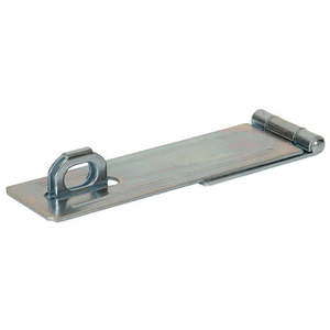 lot 1159 image: The Hillman Group 7-Inch Heavy Duty Safety Hasp Fixed Staple Zinc Plated