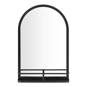 lot 1225 image: Home Decorators Collection Medium Modern Arched Black Framed Mirror With Shelf -16 In W X 24 In H