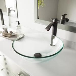 lot 1281 image: Vigo Crystalline Glass Vessel Sink