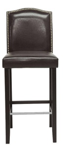 lot 1279 image: Libra Dark Brown Faux Leather Upholstered 2-Piece Bar Stool Set