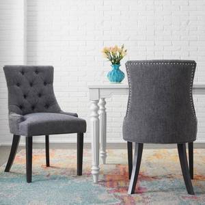 lot 1061 image: Stylewell Bakerford Charcoal Gray Upholstered Dining Chair With Tufted Back -Set Of 2